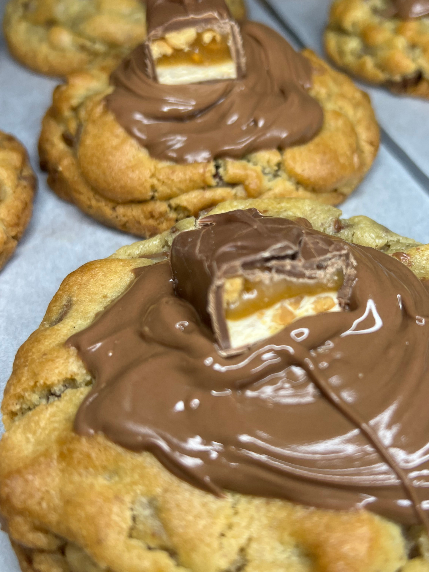 Snickers Stuffed Cookie