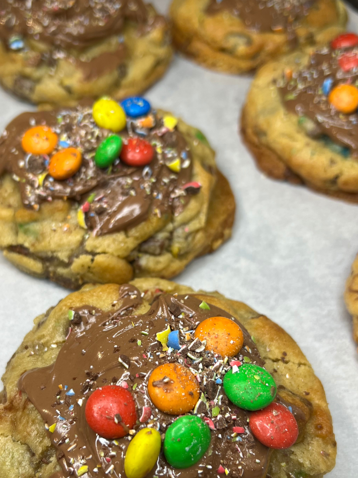 MnMs Stuffed Cookie