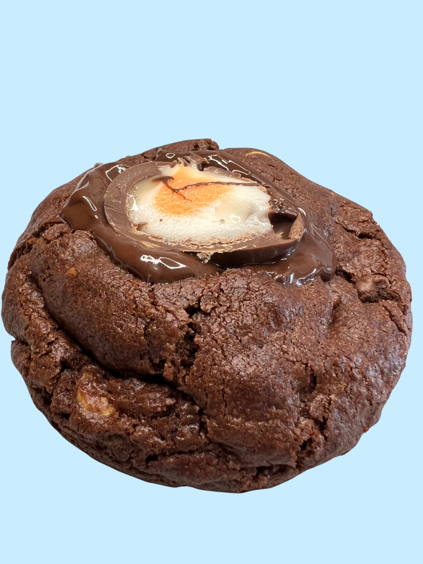 Cadbury Cream Egg Stuffed Cookie