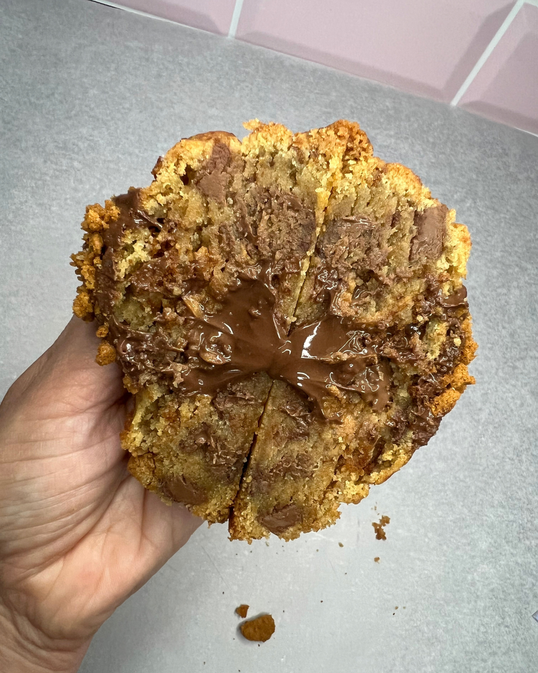 Biscoff and Nutella Stuffed Cookie